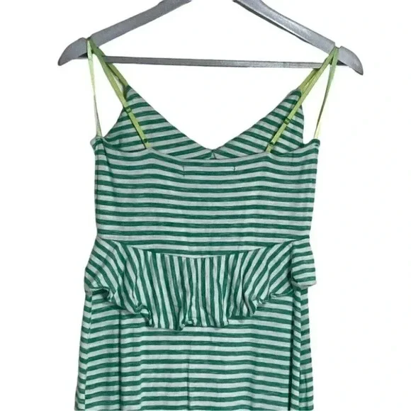 Max Studio S green & white striped ruffle top maxi‎ dress - Picture 5 of 7